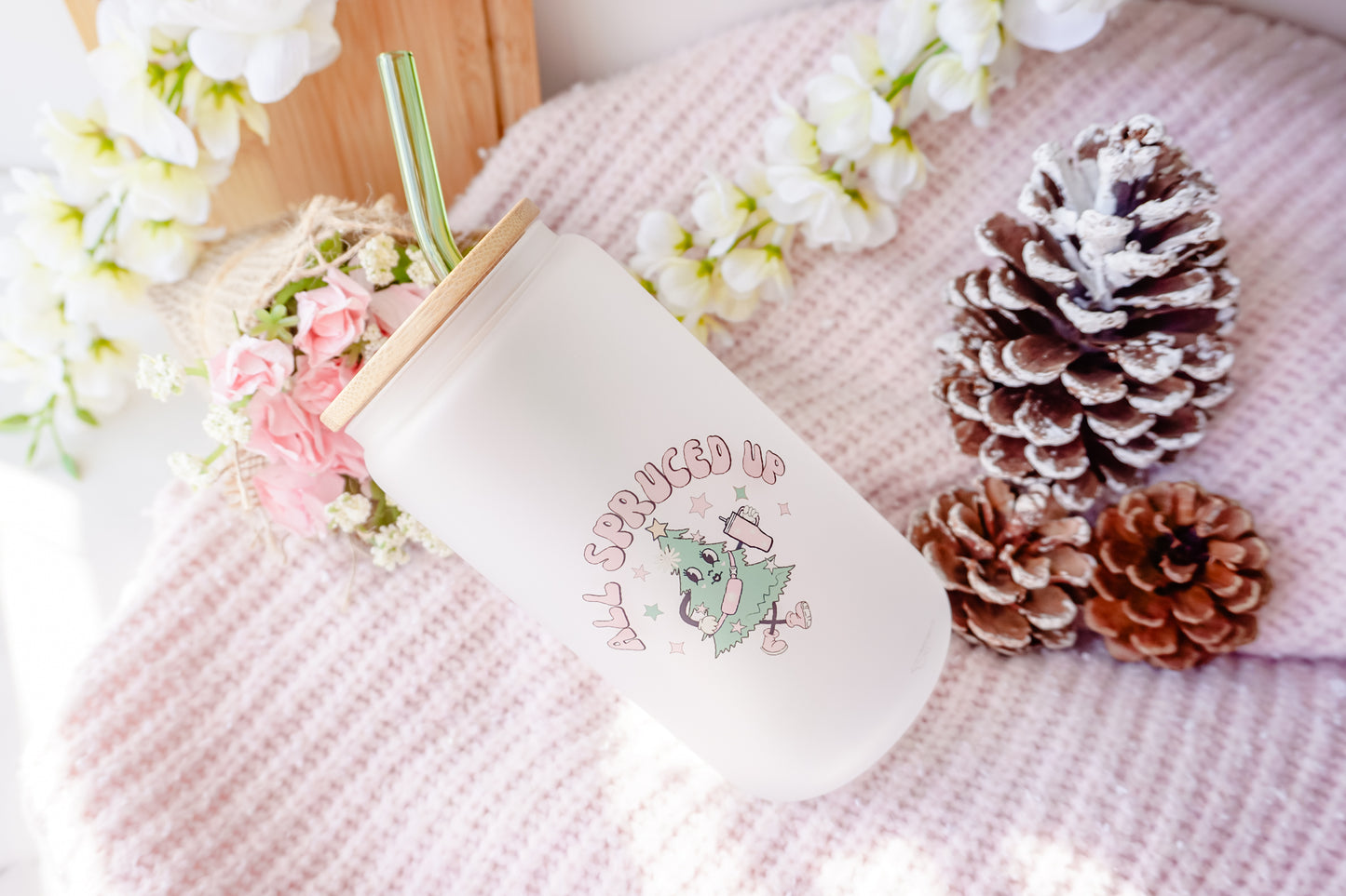 All Spruced Up | Frosted Glass Can Cup