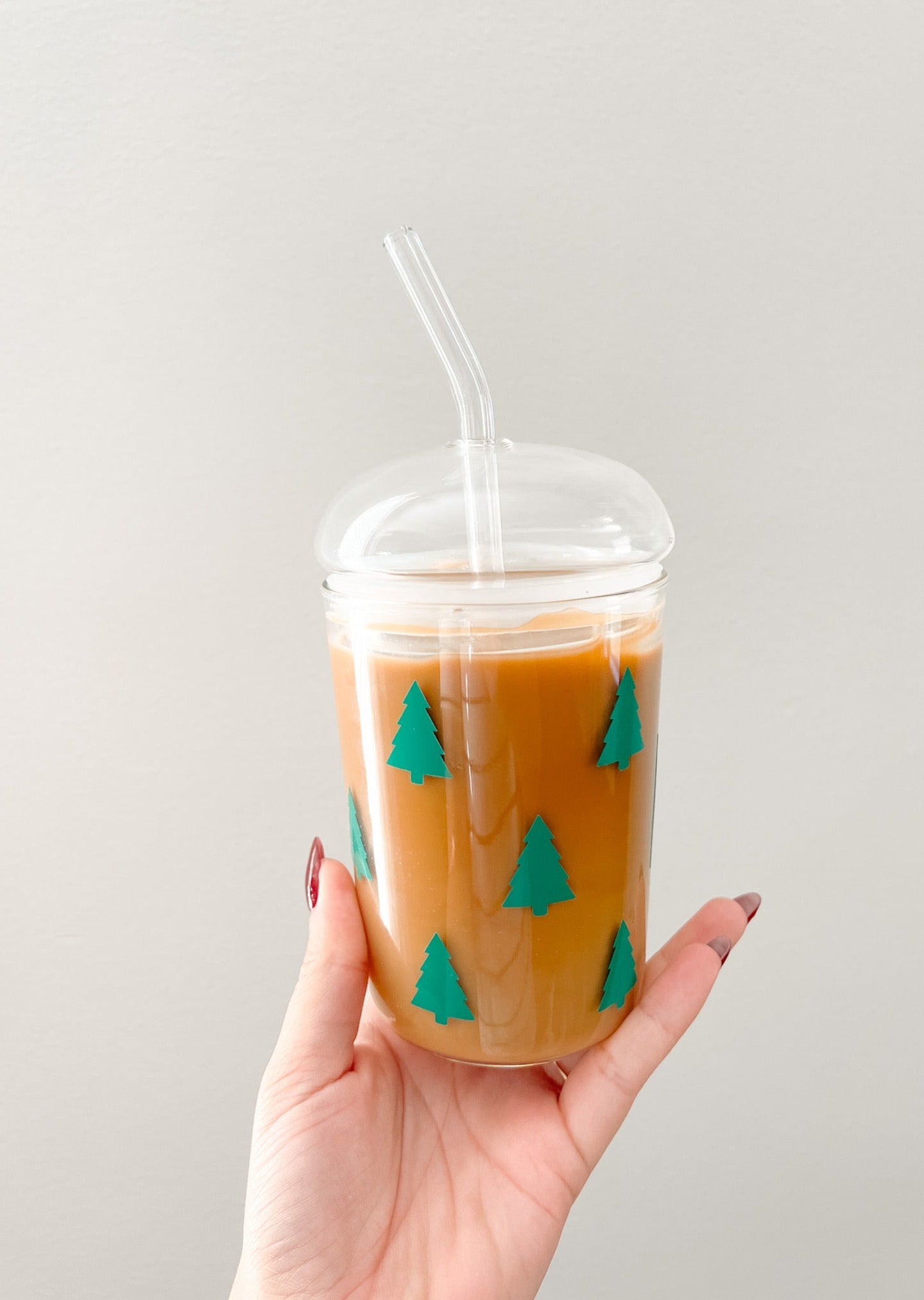 Personalized Christmas Trees | Dome Lid Glass Cup