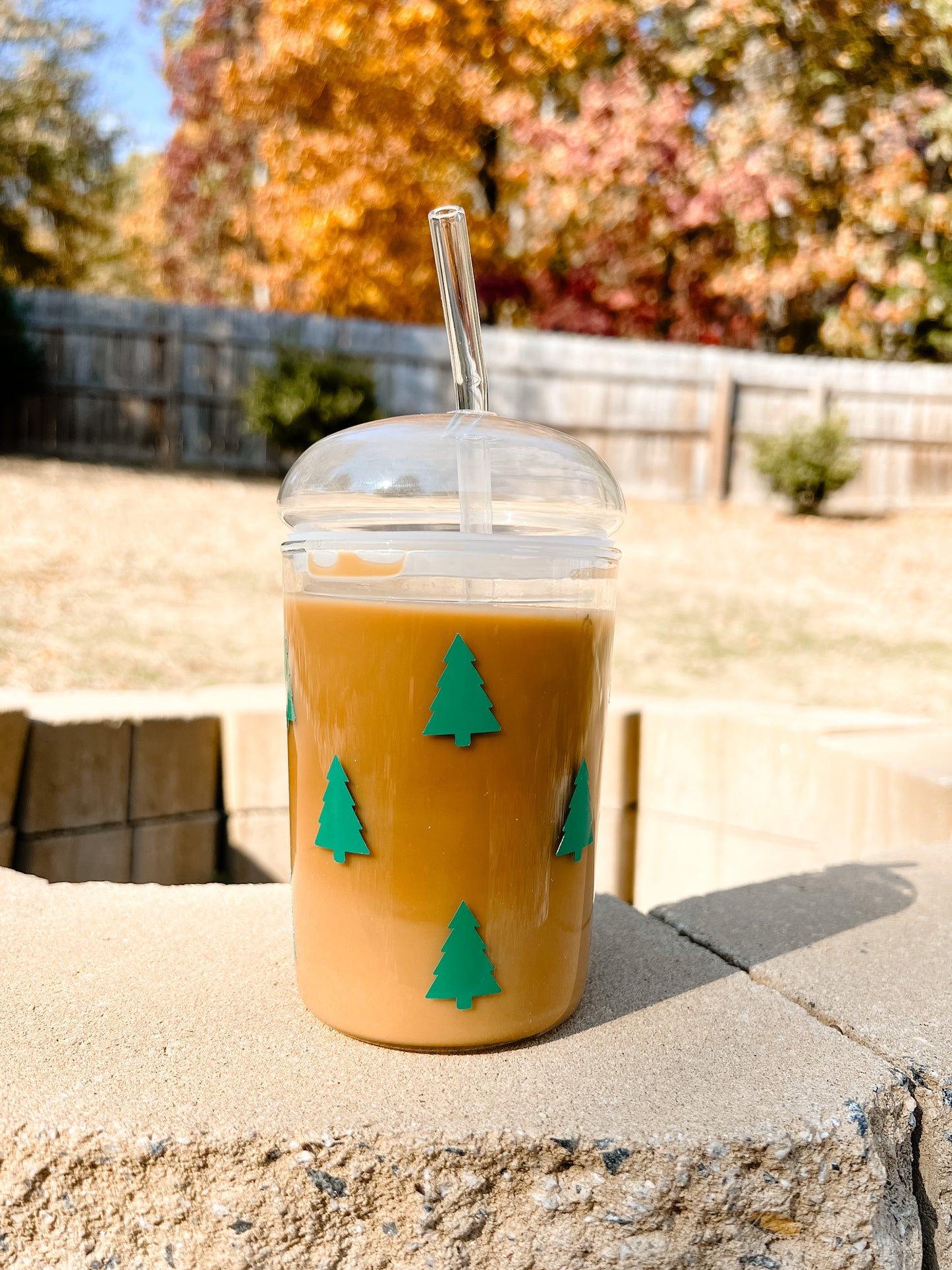 Personalized Christmas Trees | Dome Lid Glass Cup