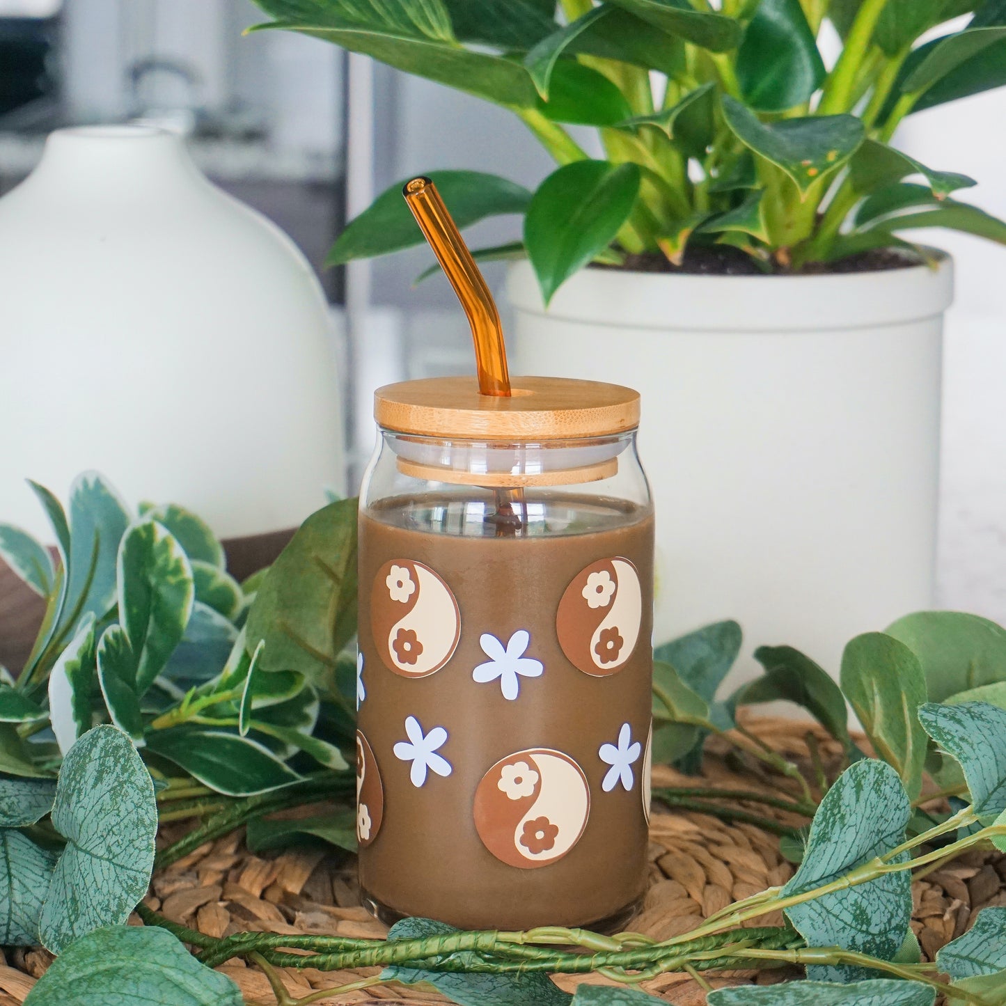 Yin Yang Flower | Glass Cup