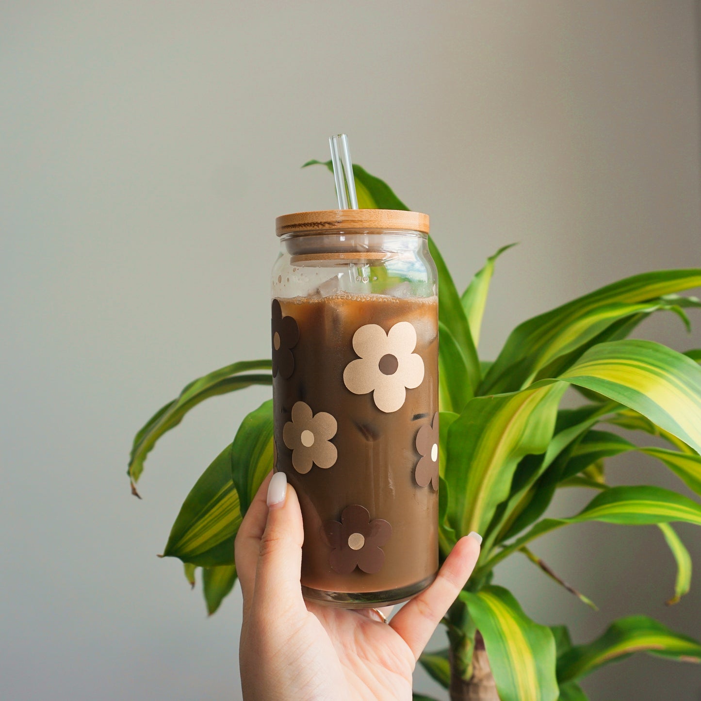 Boho Flowers | Glass Cup