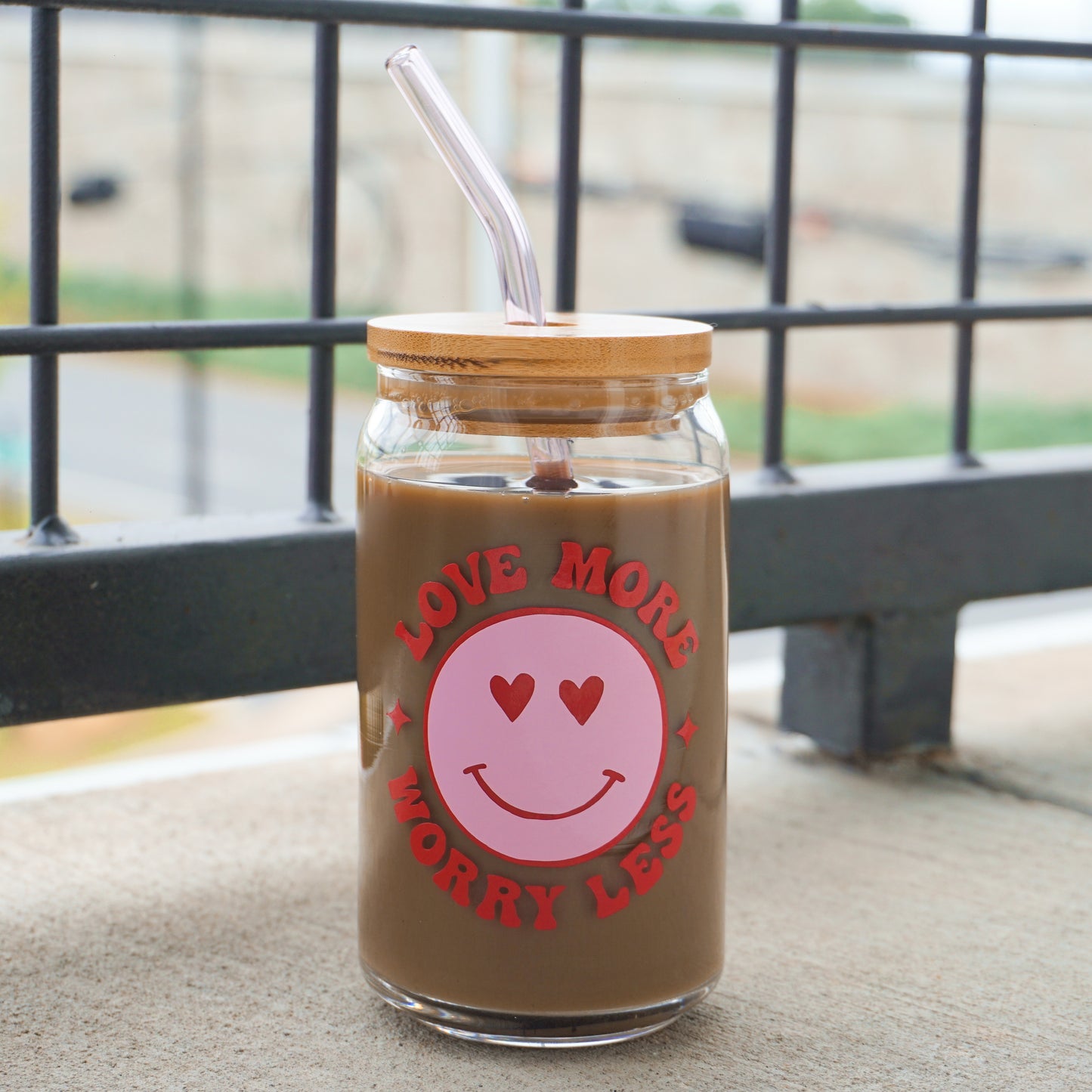 Love More Worry Less | Glass Cup