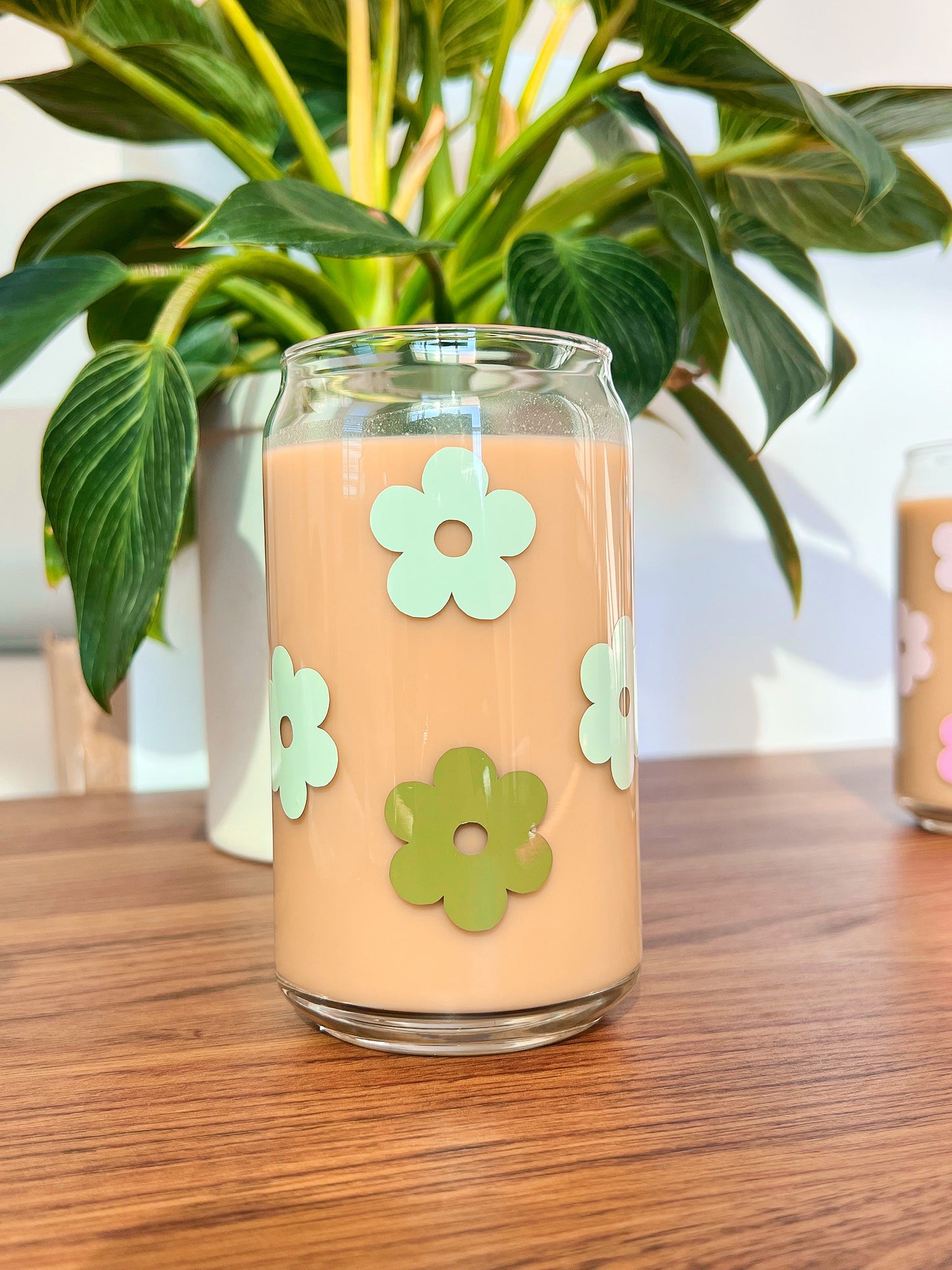 Cute Flowers | Glass Can Cup