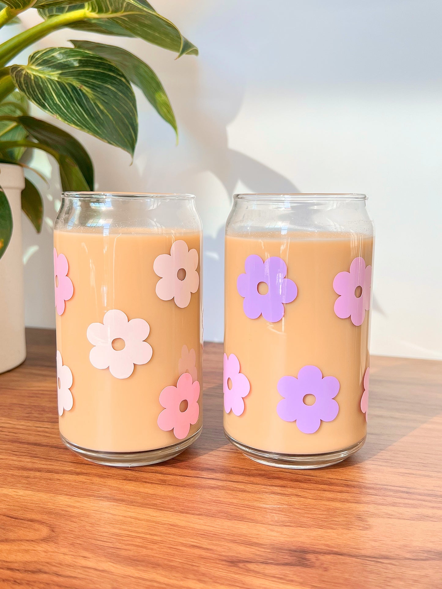Cute Flowers | Glass Can Cup