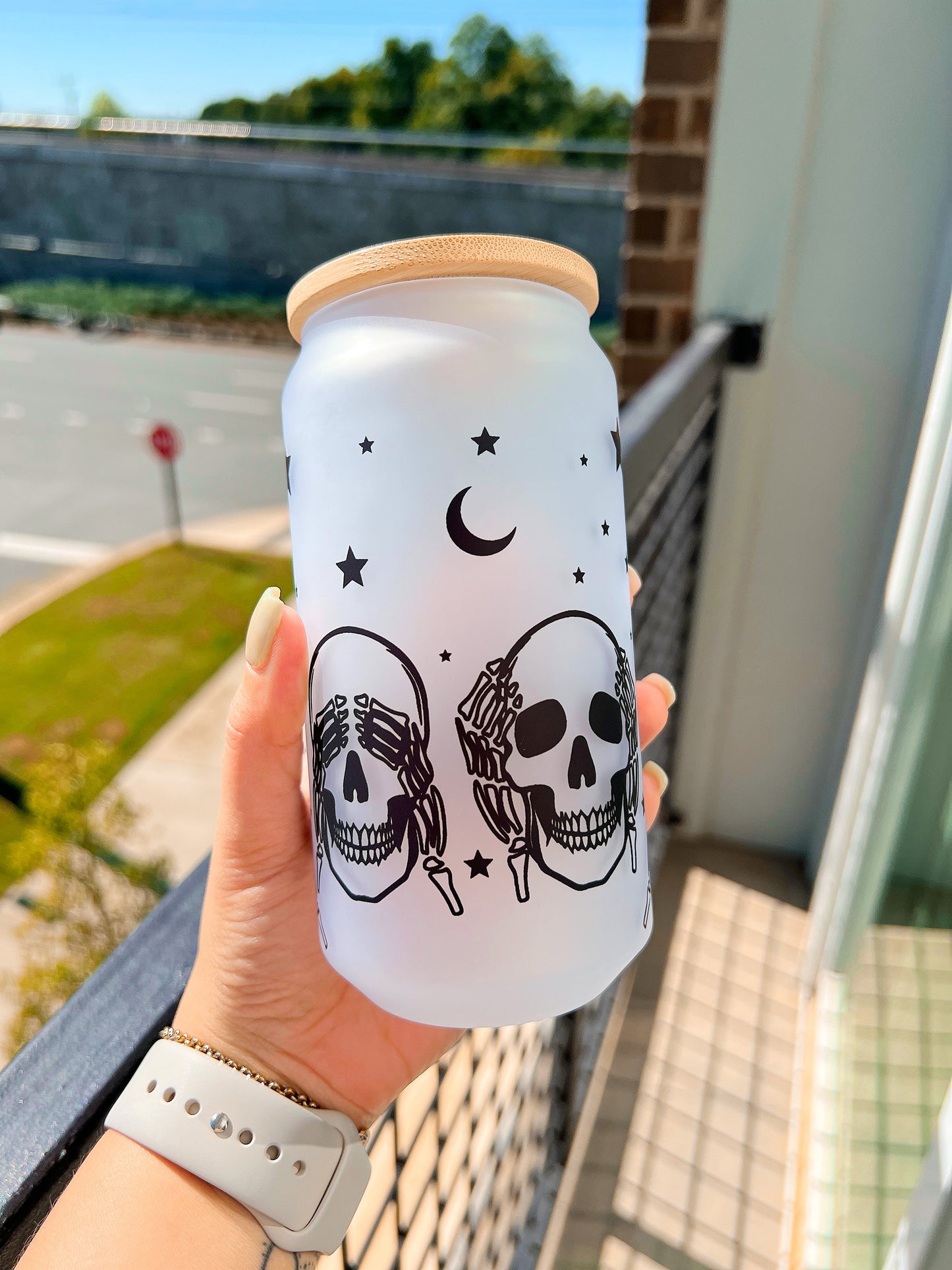 Skeleton Faces | Glass Cup