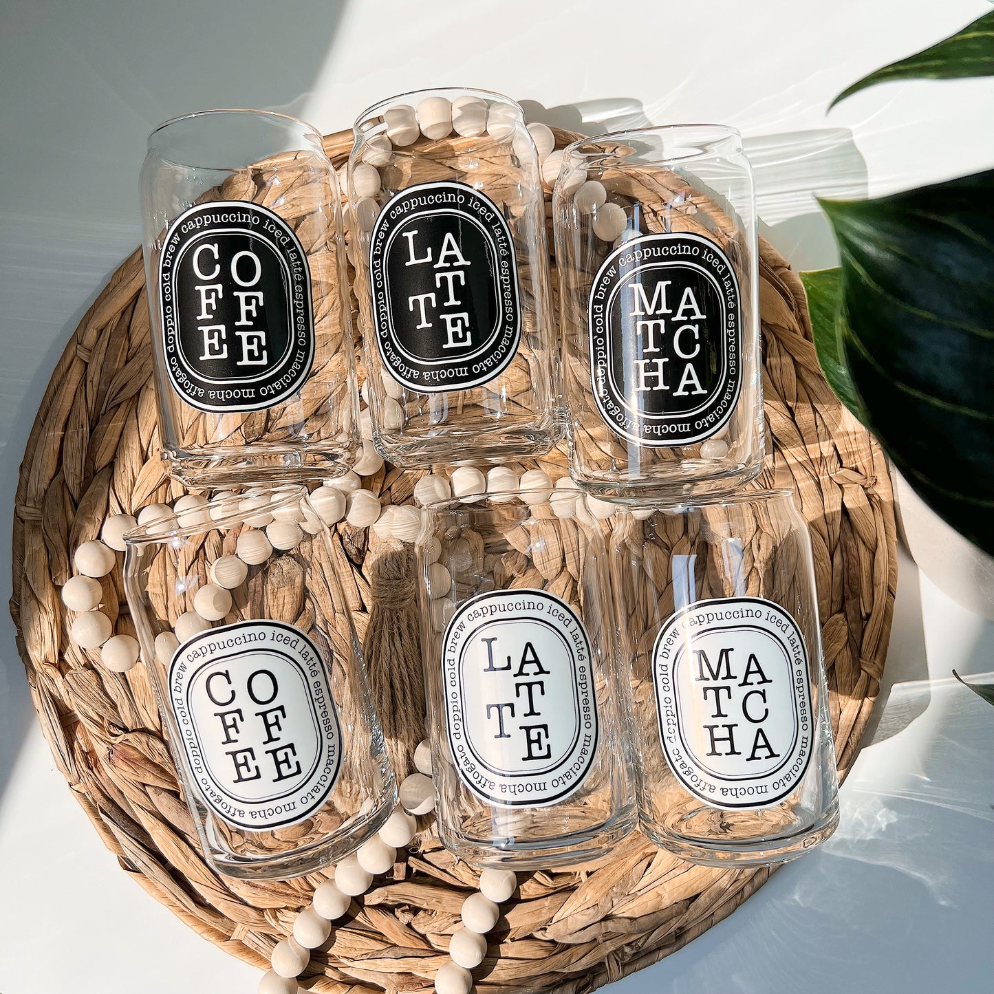 Aesthetic Coffee, Matcha, Latte | Glass Cup