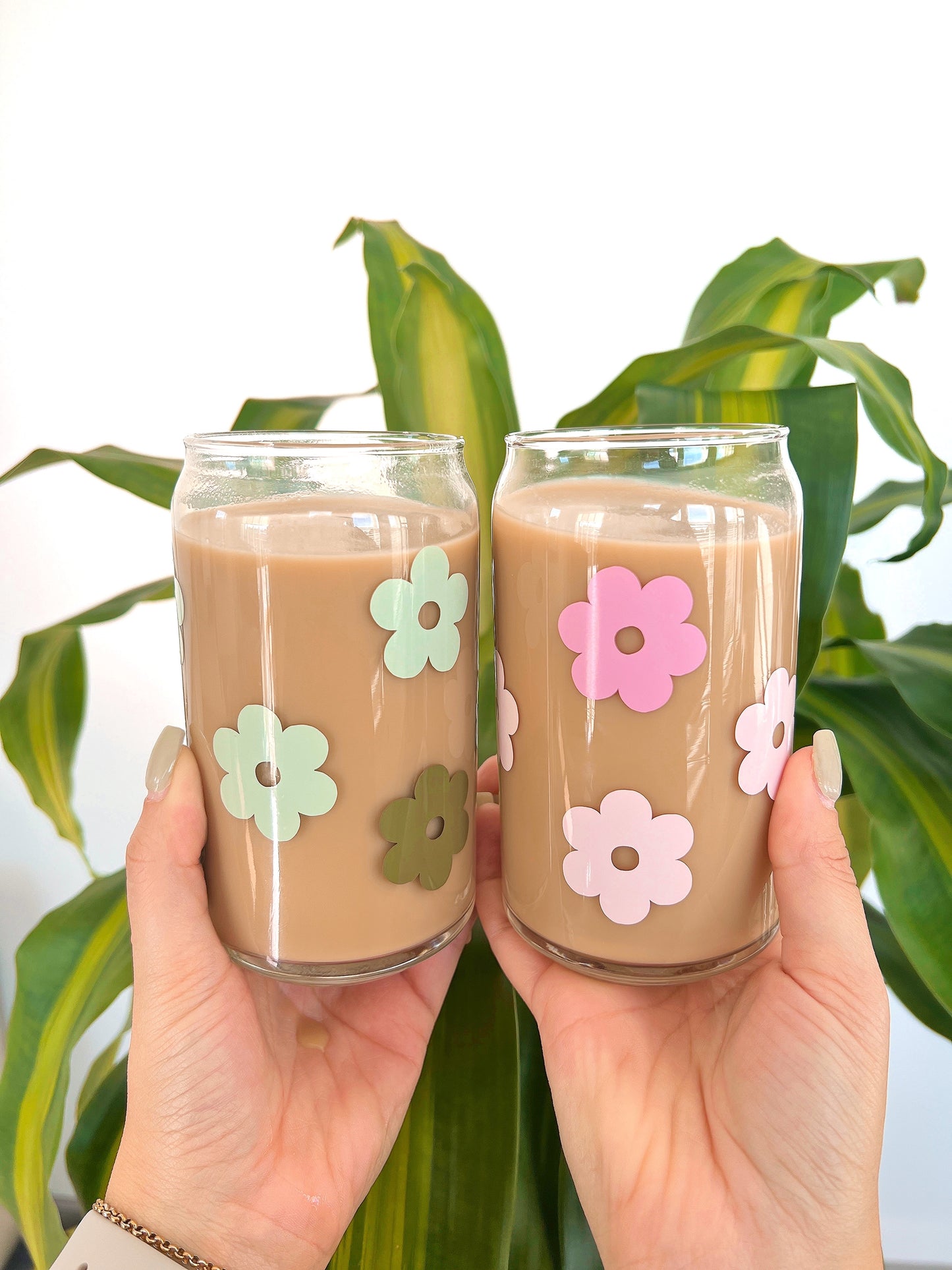 Cute Flowers | Glass Can Cup