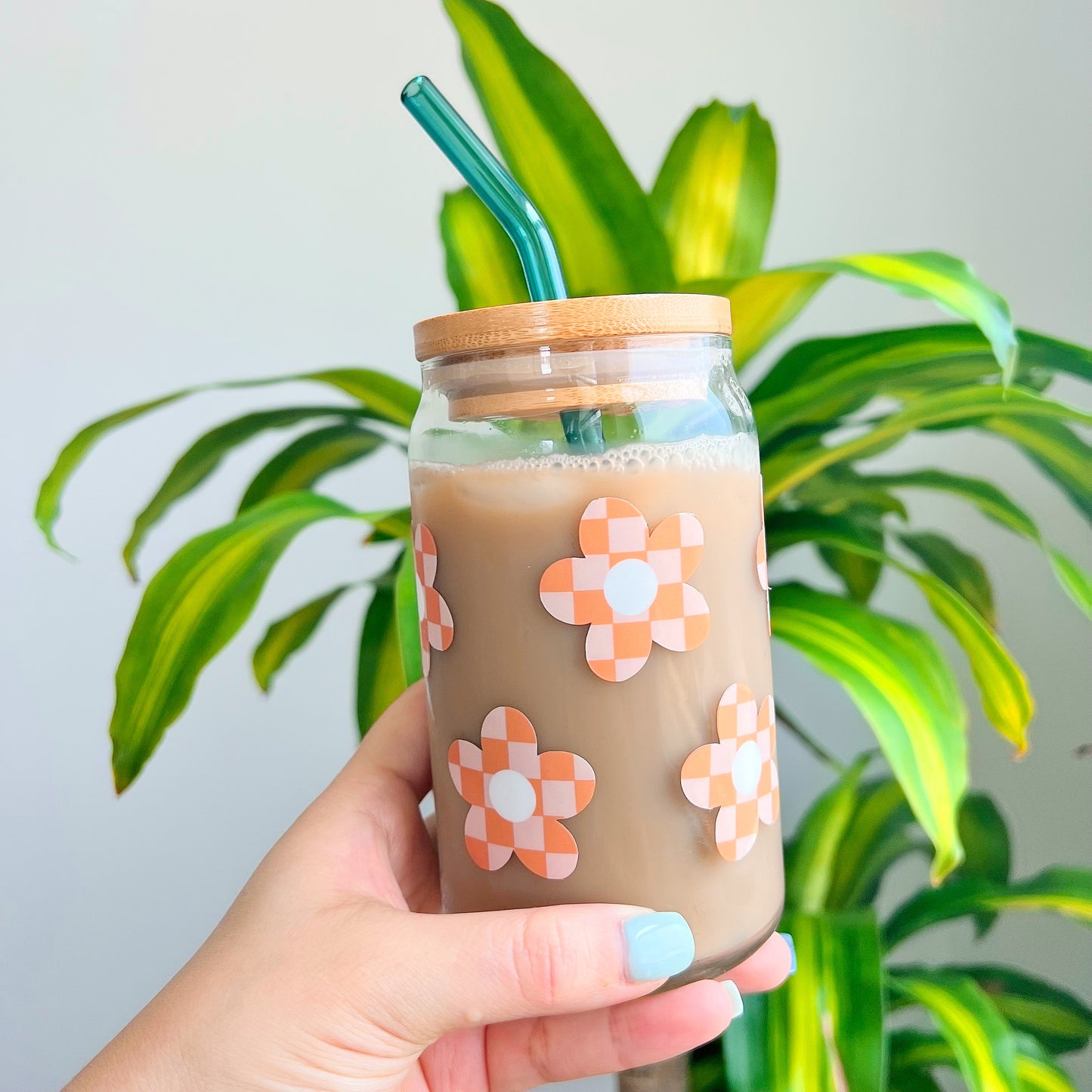 Retro Flowers | Glass Cup