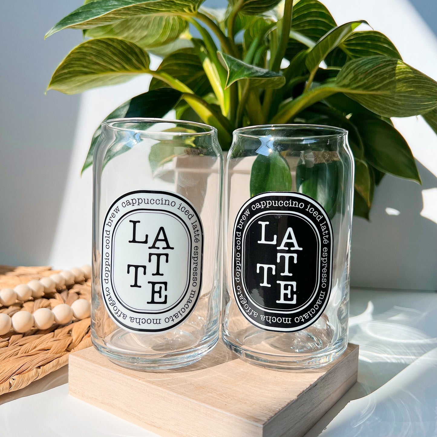 Aesthetic Coffee, Matcha, Latte | Glass Cup