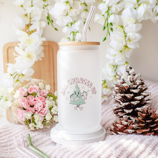 All Spruced Up | Frosted Glass Can Cup
