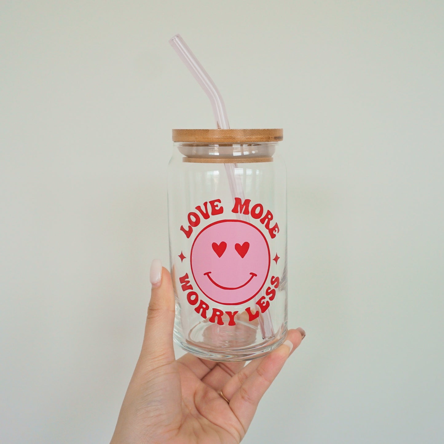 Love More Worry Less | Glass Cup