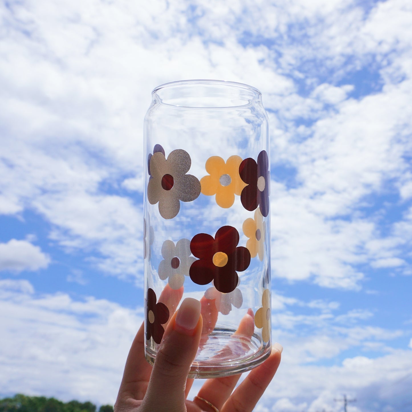 Boho Flowers | Glass Cup