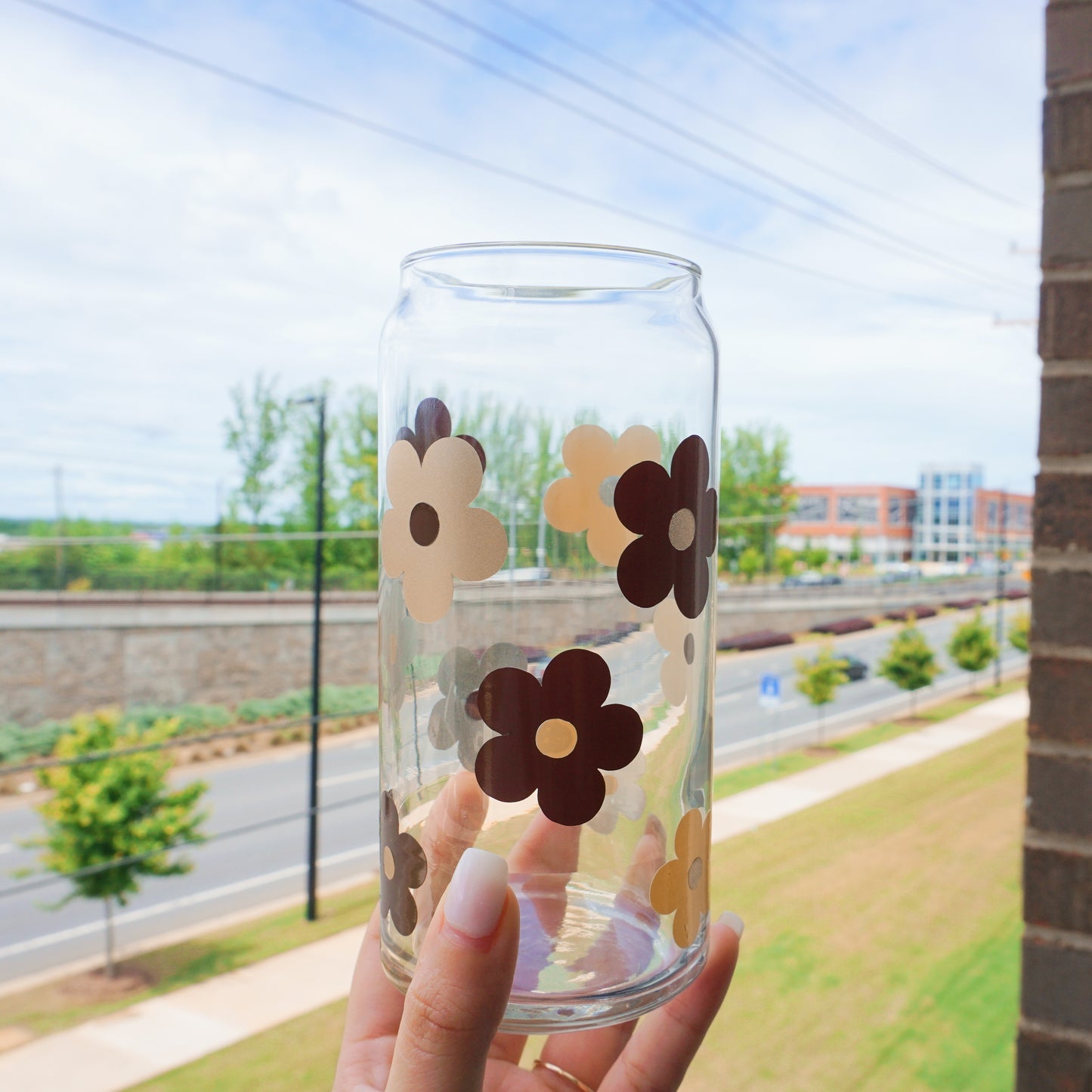 Boho Flowers | Glass Cup