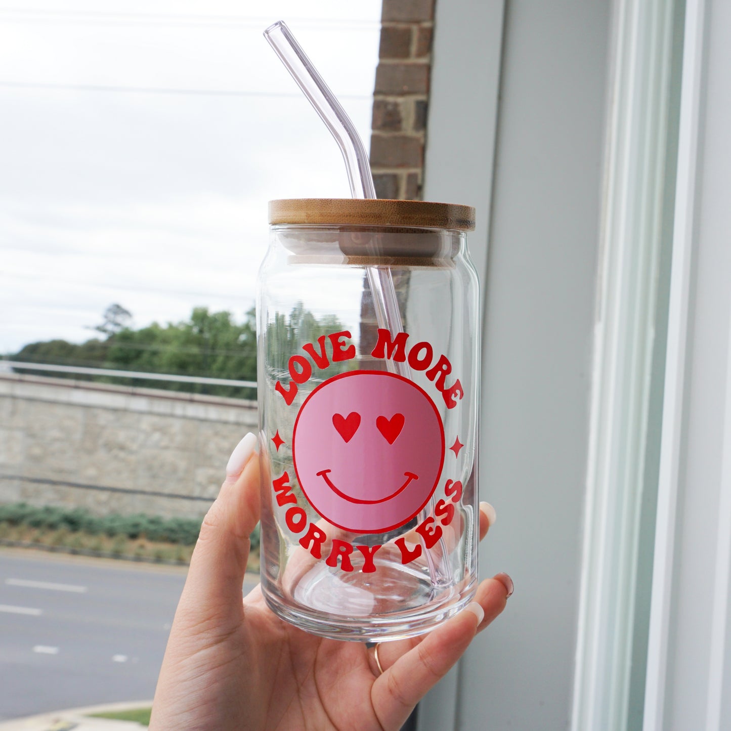 Love More Worry Less | Glass Cup
