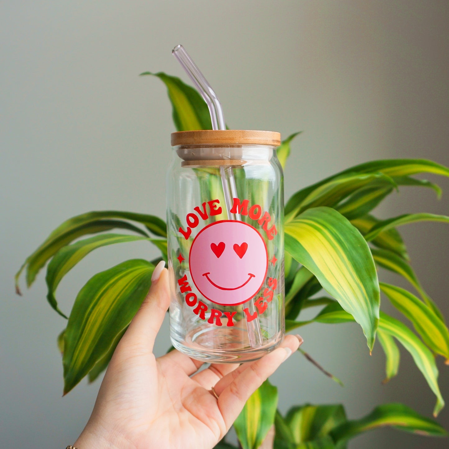 Love More Worry Less | Glass Cup