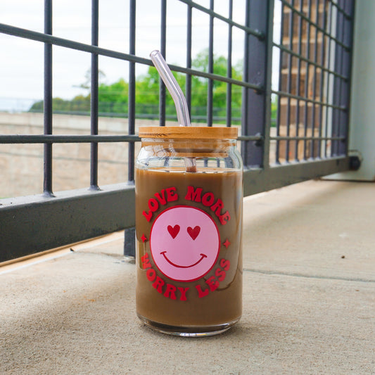 Love More Worry Less | Glass Cup