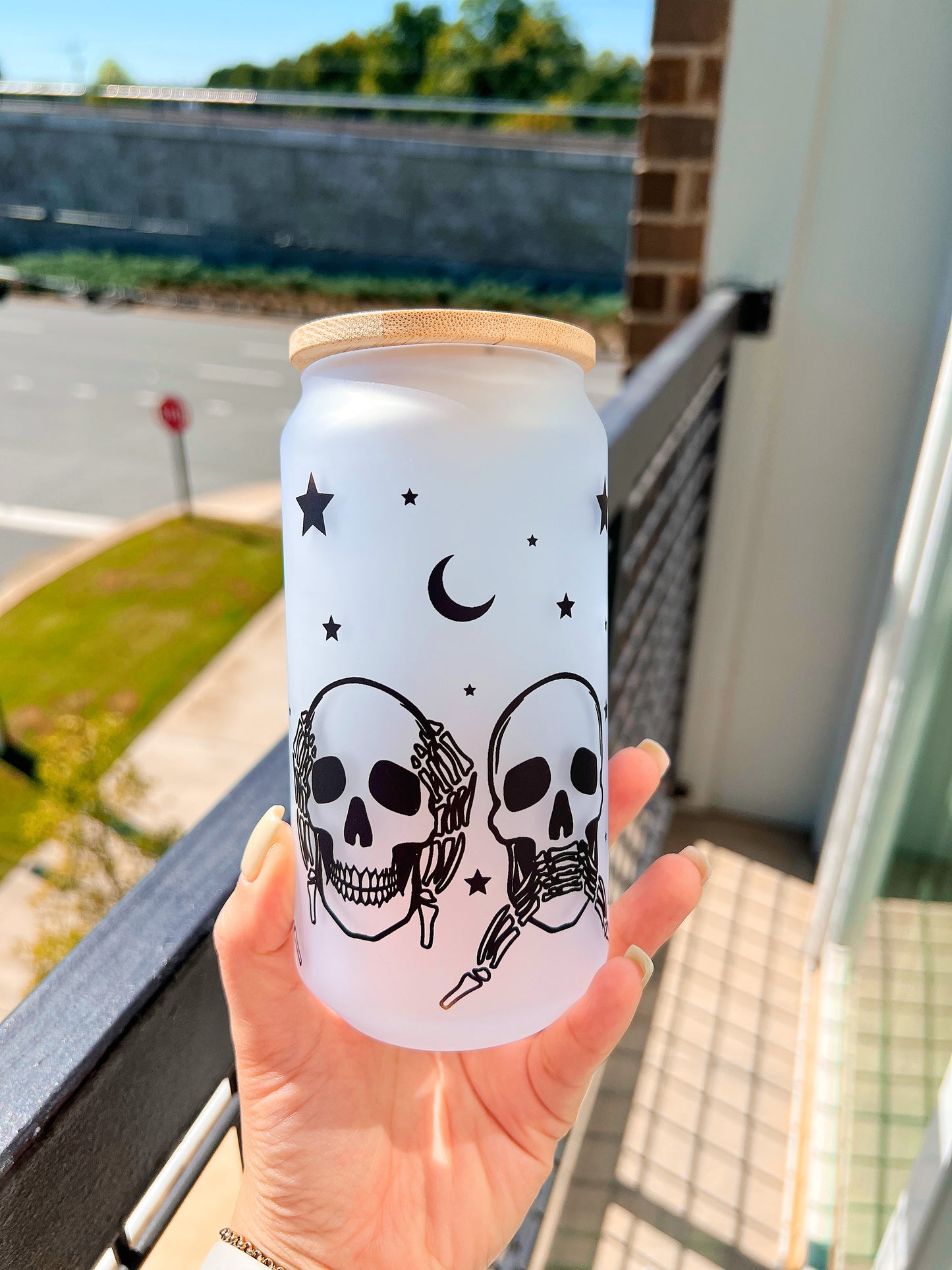 Skeleton Faces | Glass Cup