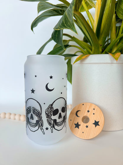 Skeleton Faces | Glass Cup