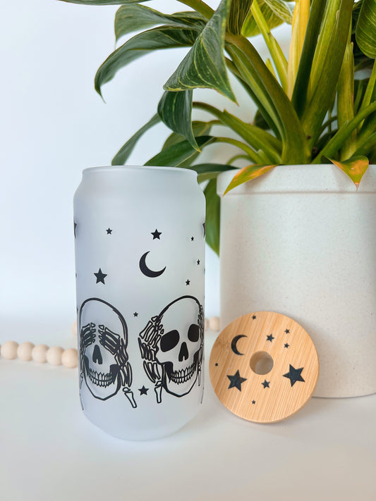 Skeleton Faces | Glass Cup