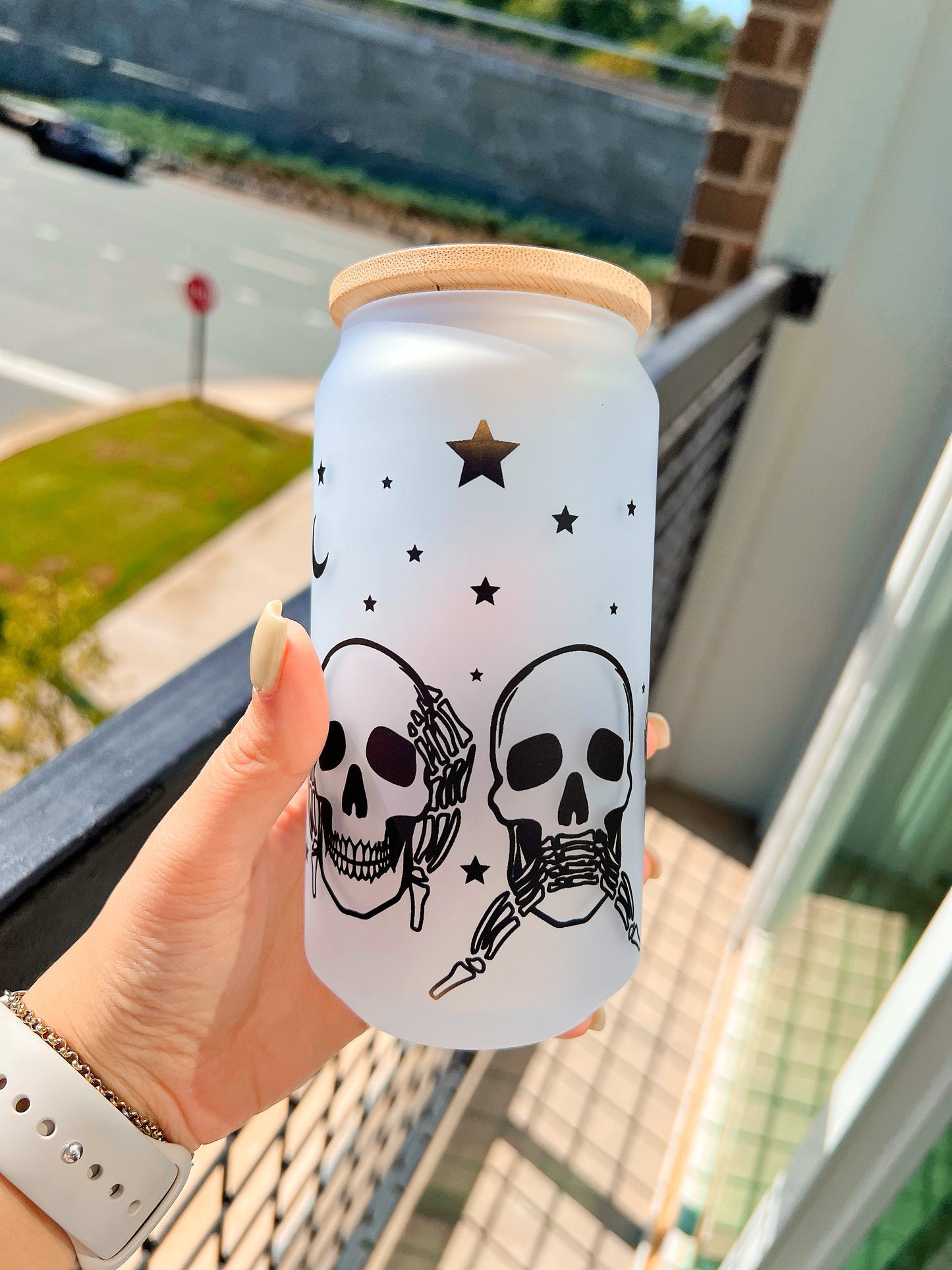 Skeleton Faces | Glass Cup