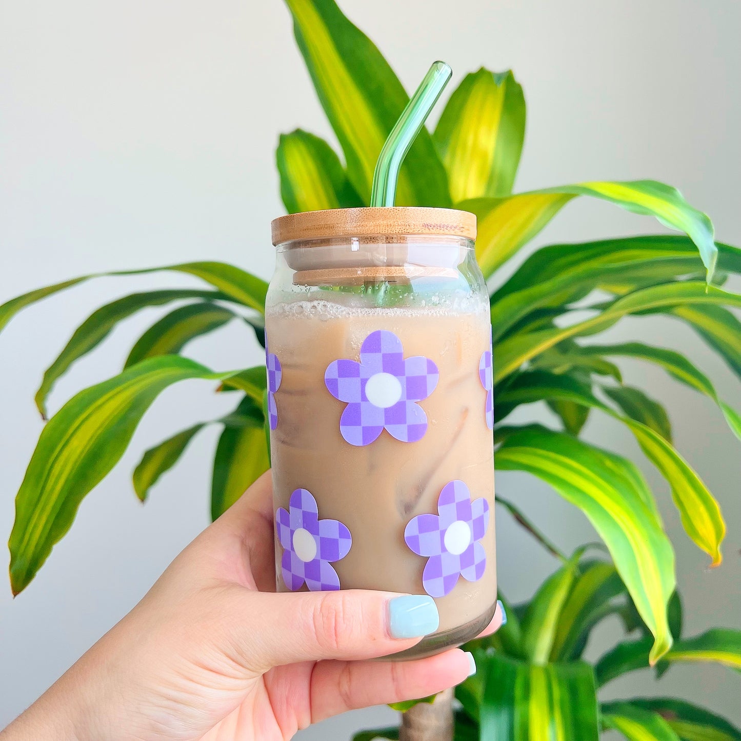 Retro Flowers | Glass Cup