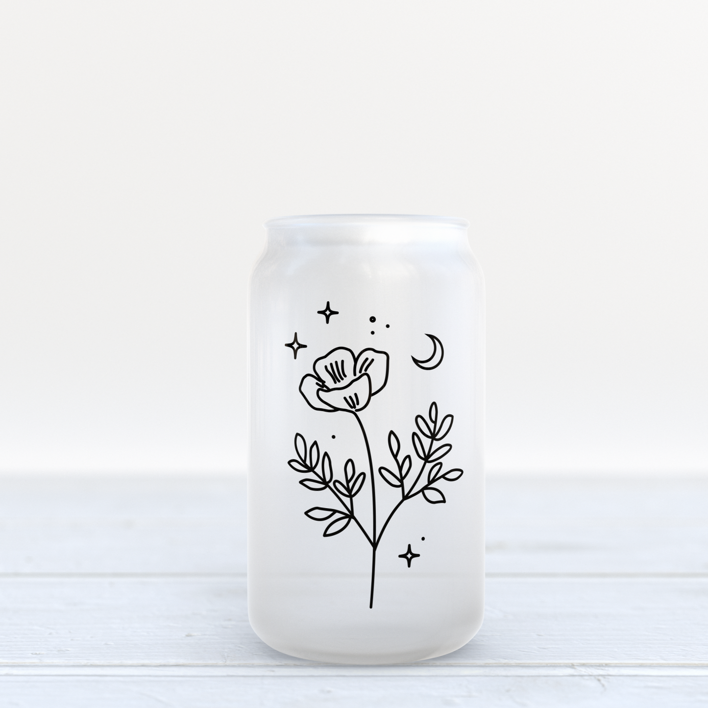 Minimalist Flower | Glass Can Cup
