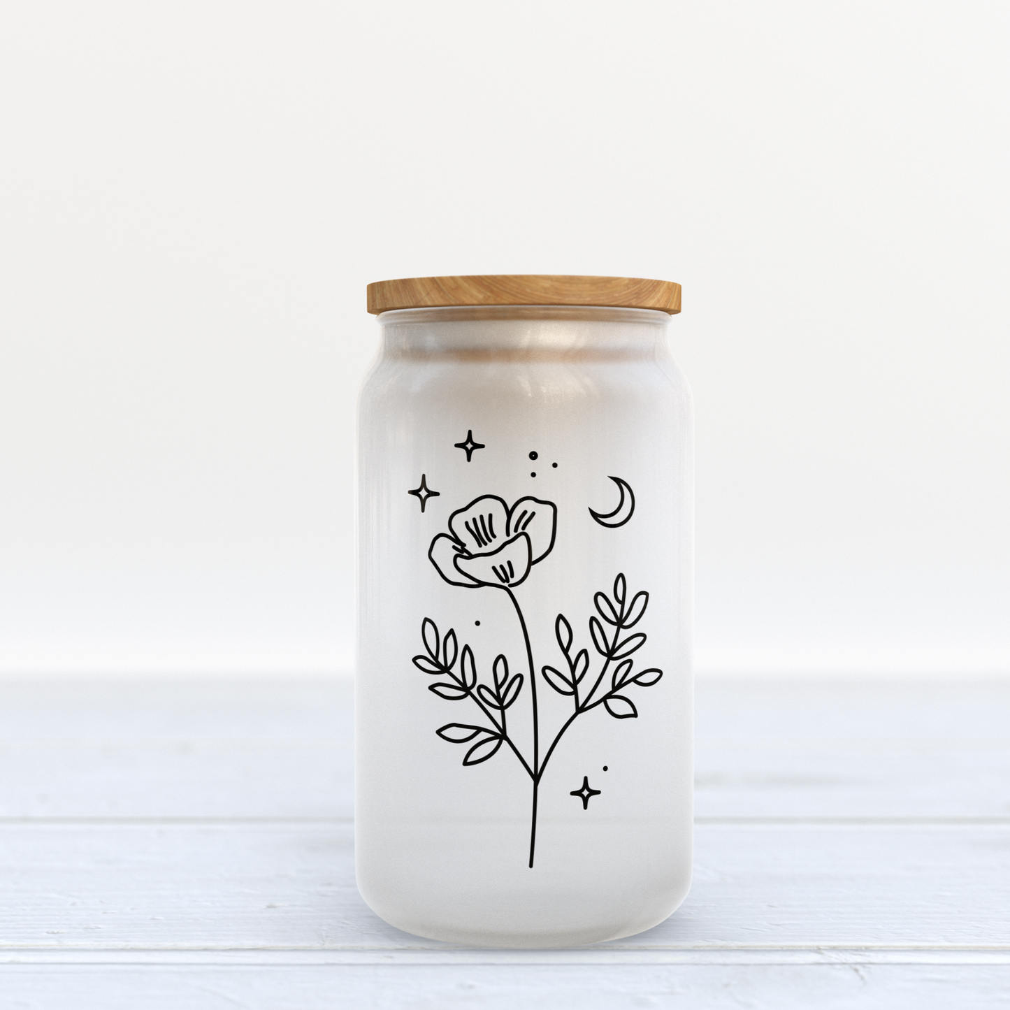 Minimalist Flower | Glass Can Cup