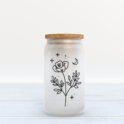 Minimalist Flower | Glass Can Cup
