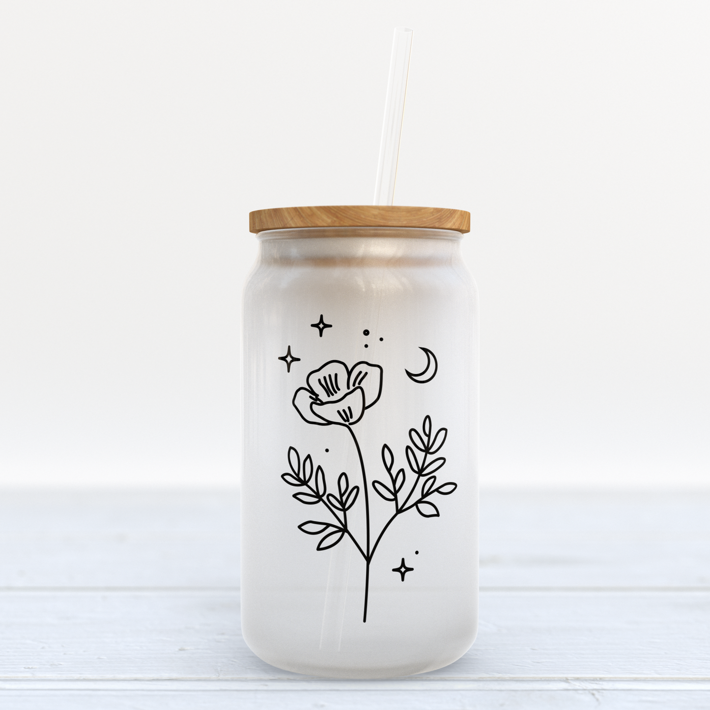 Minimalist Flower | Glass Can Cup