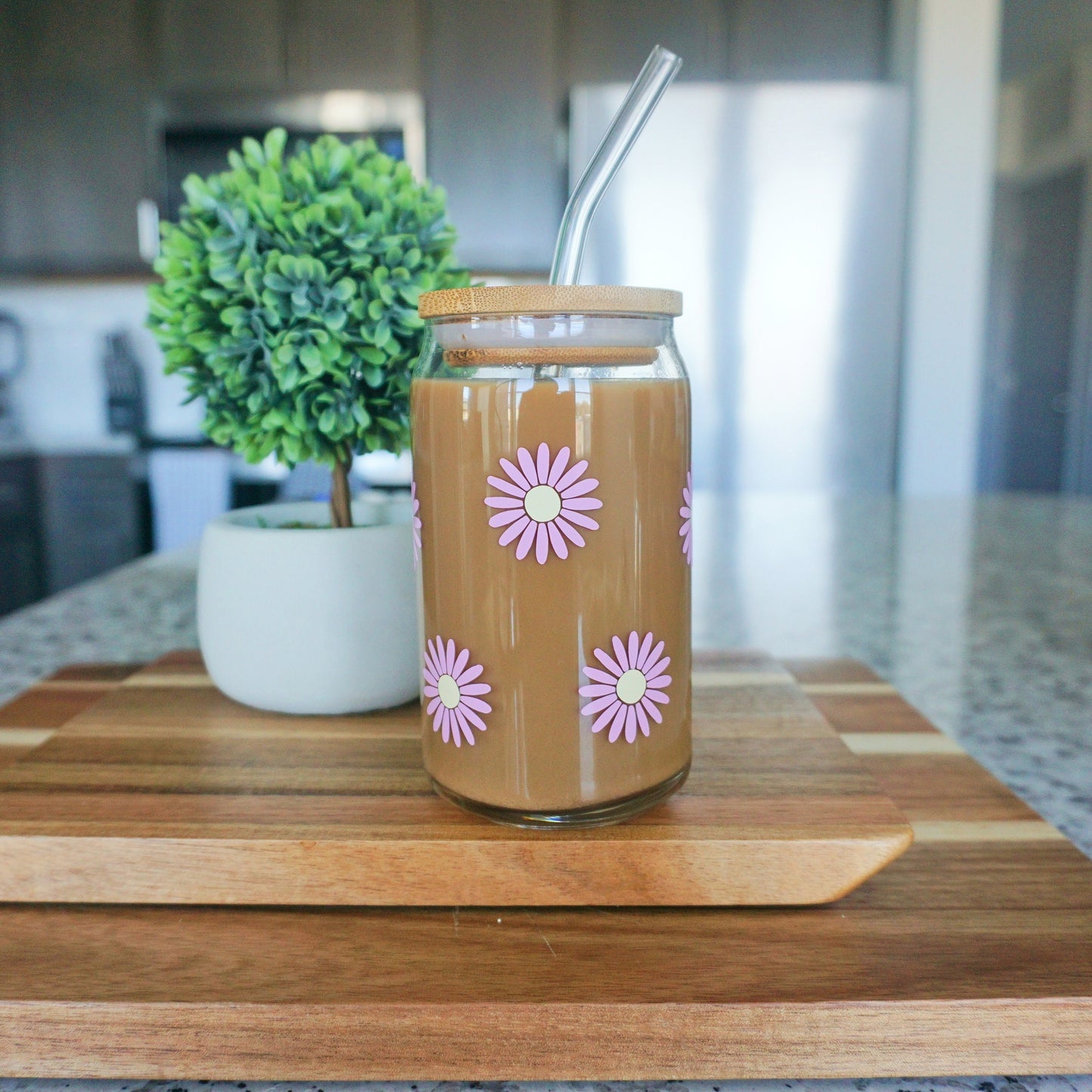Daisy Flower | Glass Cup